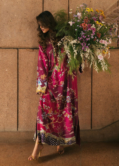 Crimson | Silk Eid Pret | Laila - Plum