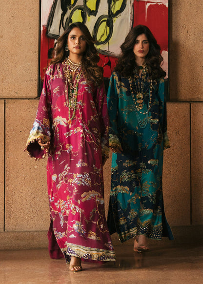 Crimson | Silk Eid Pret | Laila - Plum
