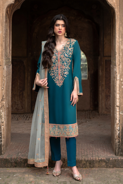 Saad Shaikh | Zaria Festive Pret 25 | LUXE - Formal Dress - available at Maria Faisal in UK and USA.