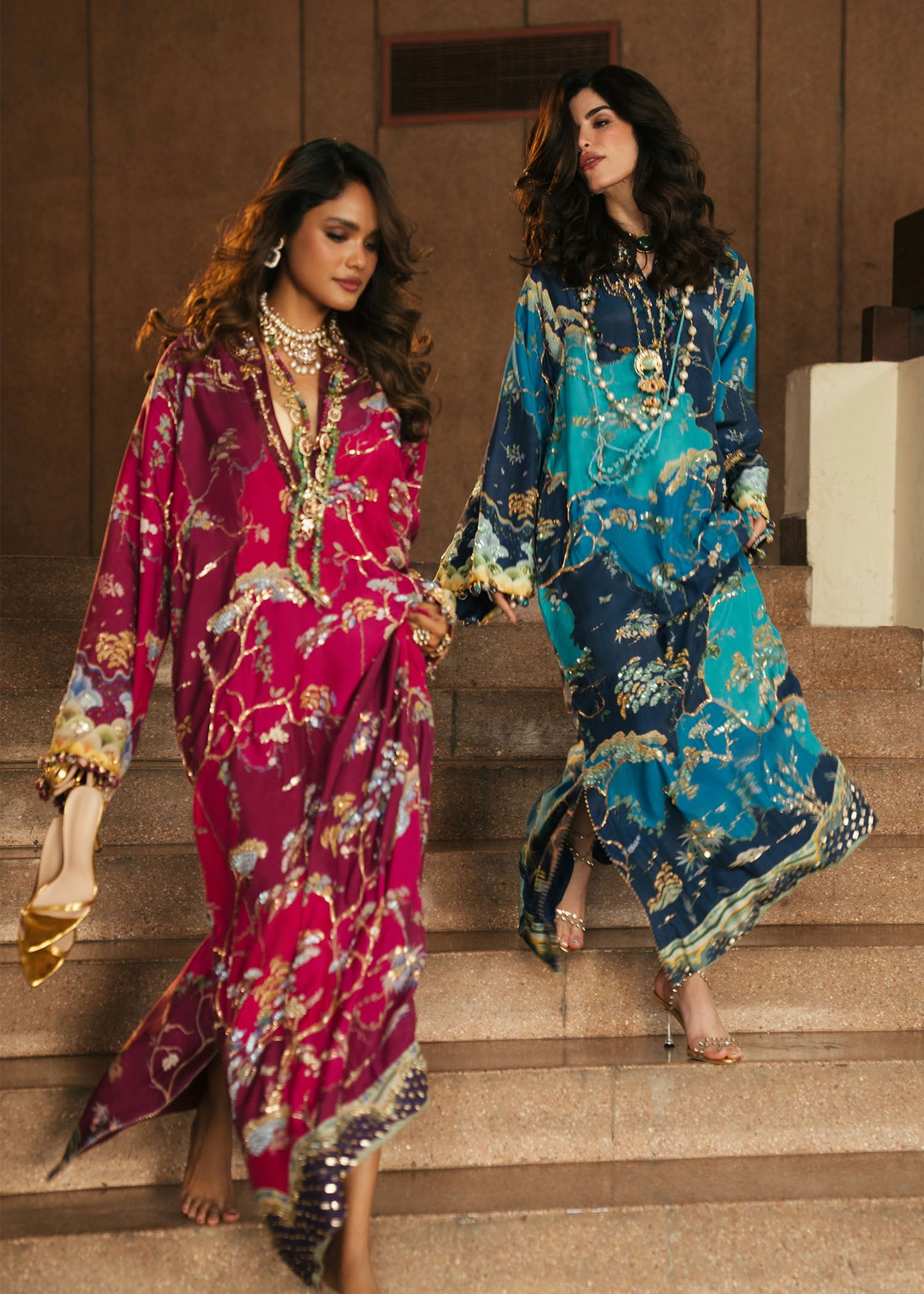 Crimson | Silk Eid Pret | Laila - Plum