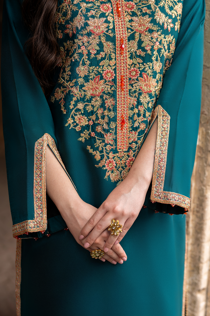 Saad Shaikh | Zaria Festive Pret 25 | LUXE - Formal Dress - available at Maria Faisal in UK and USA.