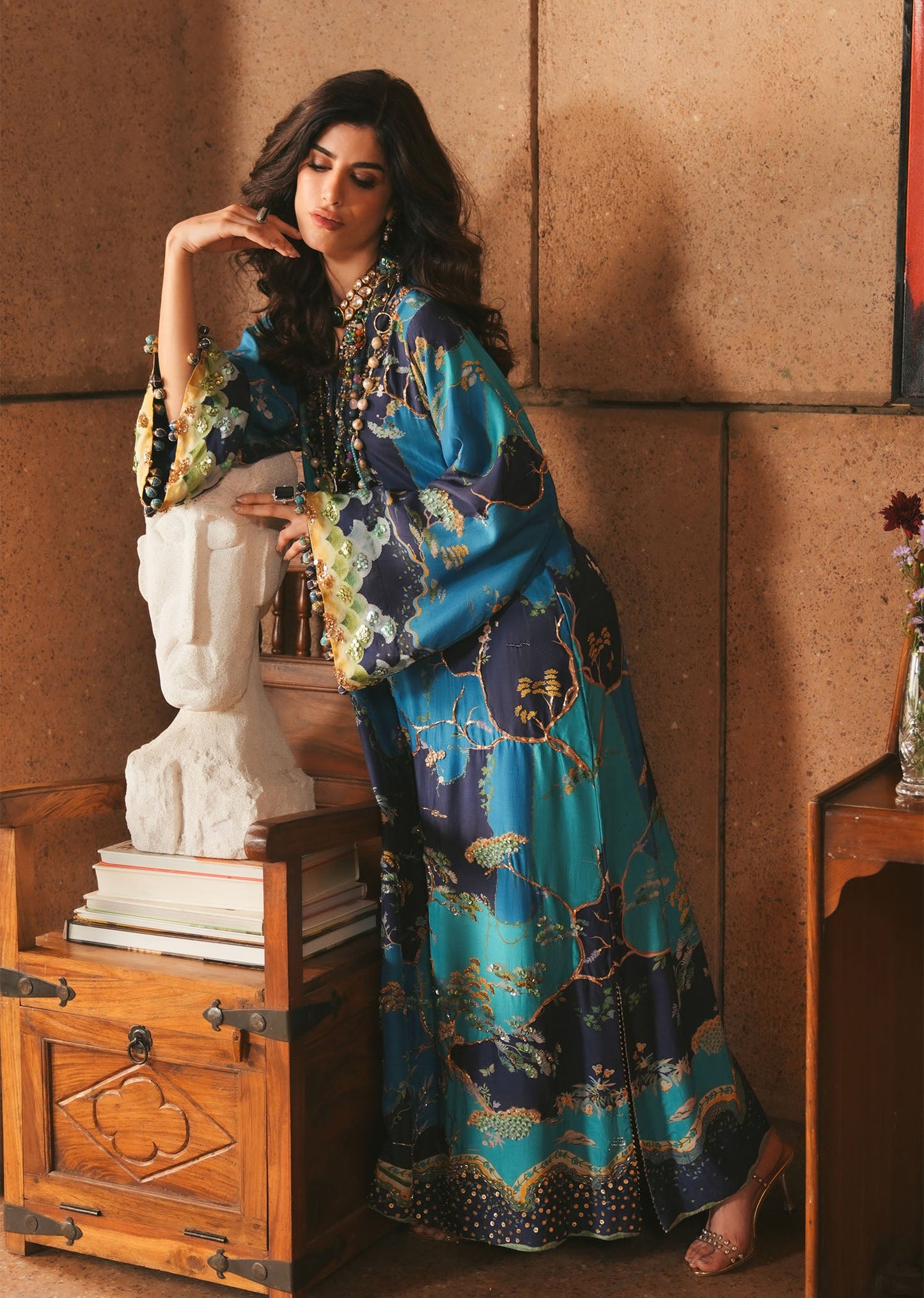 Crimson | Silk Eid Pret | Laila - Midnight