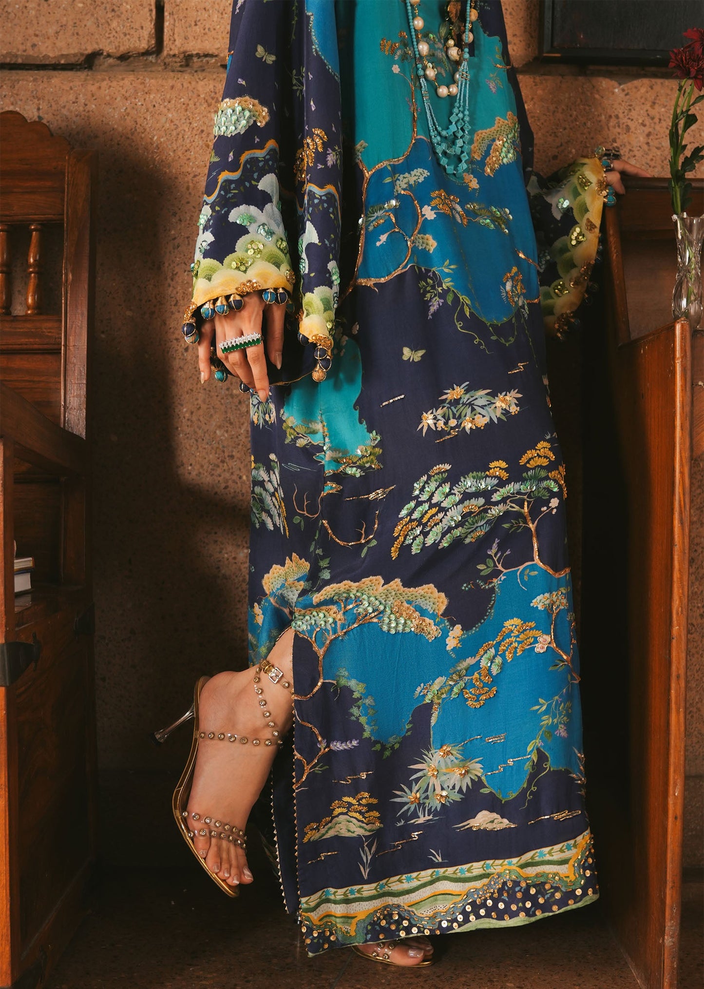 Crimson | Silk Eid Pret | Laila - Midnight