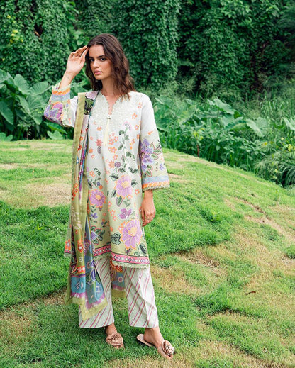 Roheenaz | Garden Veal Printed Lawn 25 | Melon Muse by Maria Faisal - Registered Vendor of : Roheenaz - type : Ladies Clothes - 100% original wedding dresses