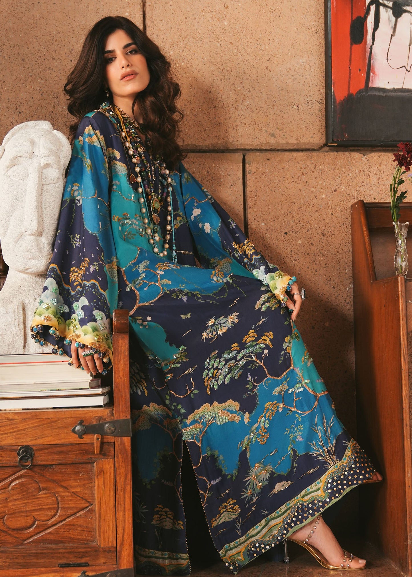 Crimson | Silk Eid Pret | Laila - Midnight