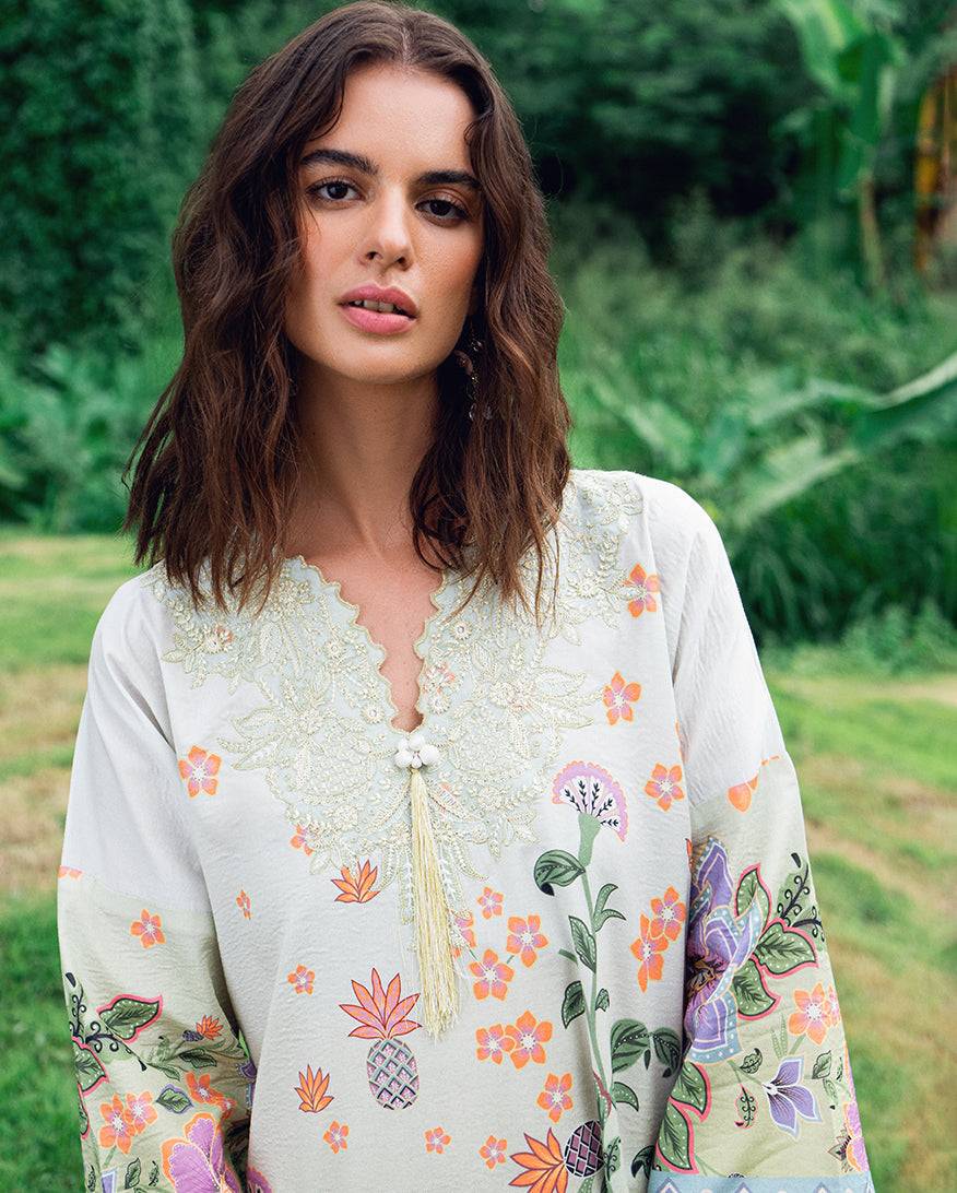 Roheenaz | Garden Veal Printed Lawn 25 | Melon Muse by Maria Faisal - Registered Vendor of : Roheenaz - type : Ladies Clothes - 100% original wedding dresses