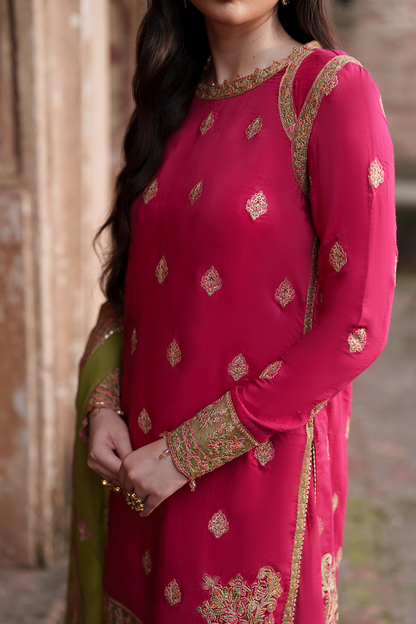 Saad Shaikh | Zaria Festive Pret 25 | CELESTE - Formal Dress - available at Maria Faisal in UK and USA.