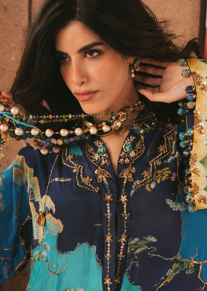 Crimson | Silk Eid Pret | Laila - Midnight