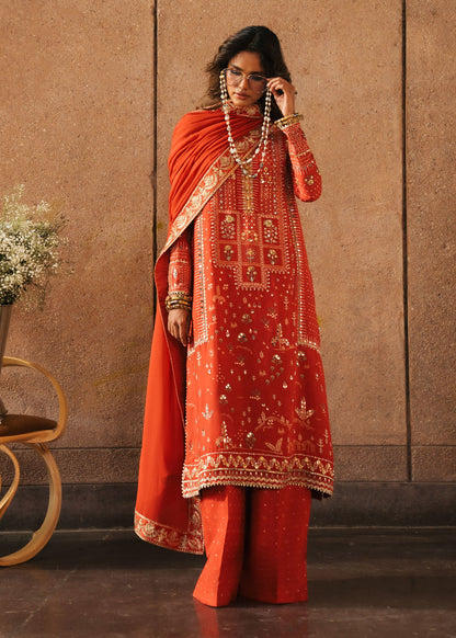 Crimson | Silk Eid Pret | Patakha - Scarlet