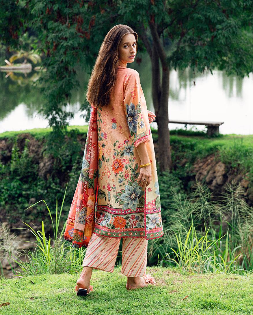 Roheenaz | Garden Veal Printed Lawn 25 | Petal Glaze by Maria Faisal - Registered Vendor of : Roheenaz - type : Ladies Clothes - 100% original wedding dresses