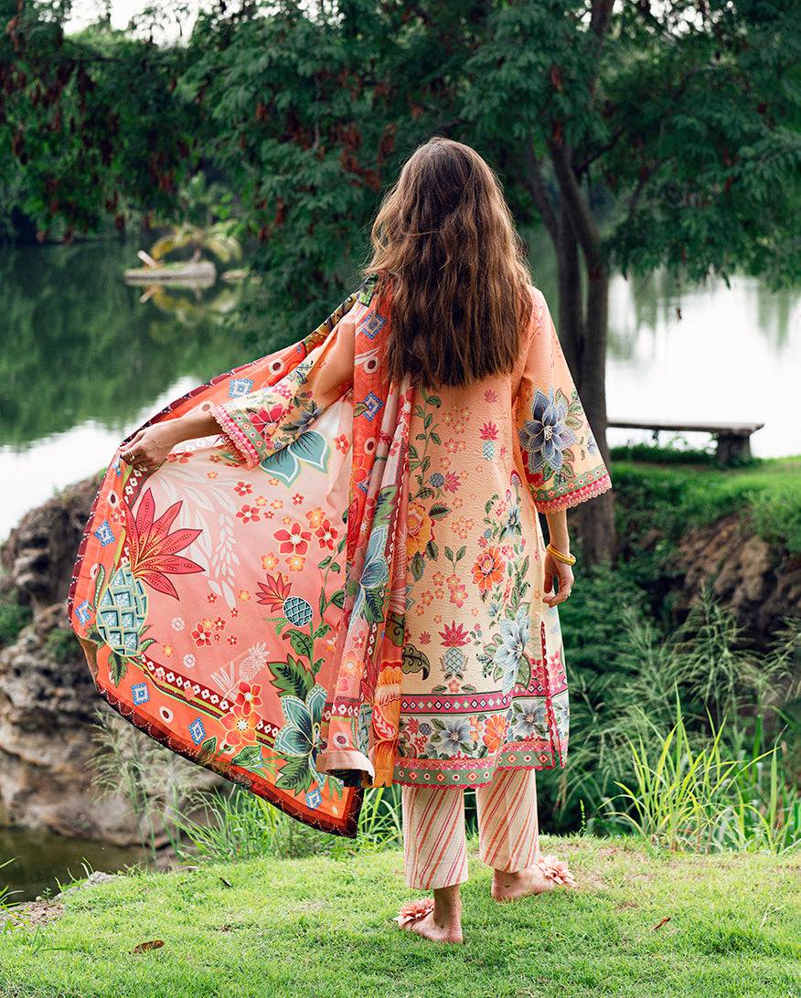 Roheenaz | Garden Veal Printed Lawn 25 | Petal Glaze by Maria Faisal - Registered Vendor of : Roheenaz - type : Ladies Clothes - 100% original wedding dresses