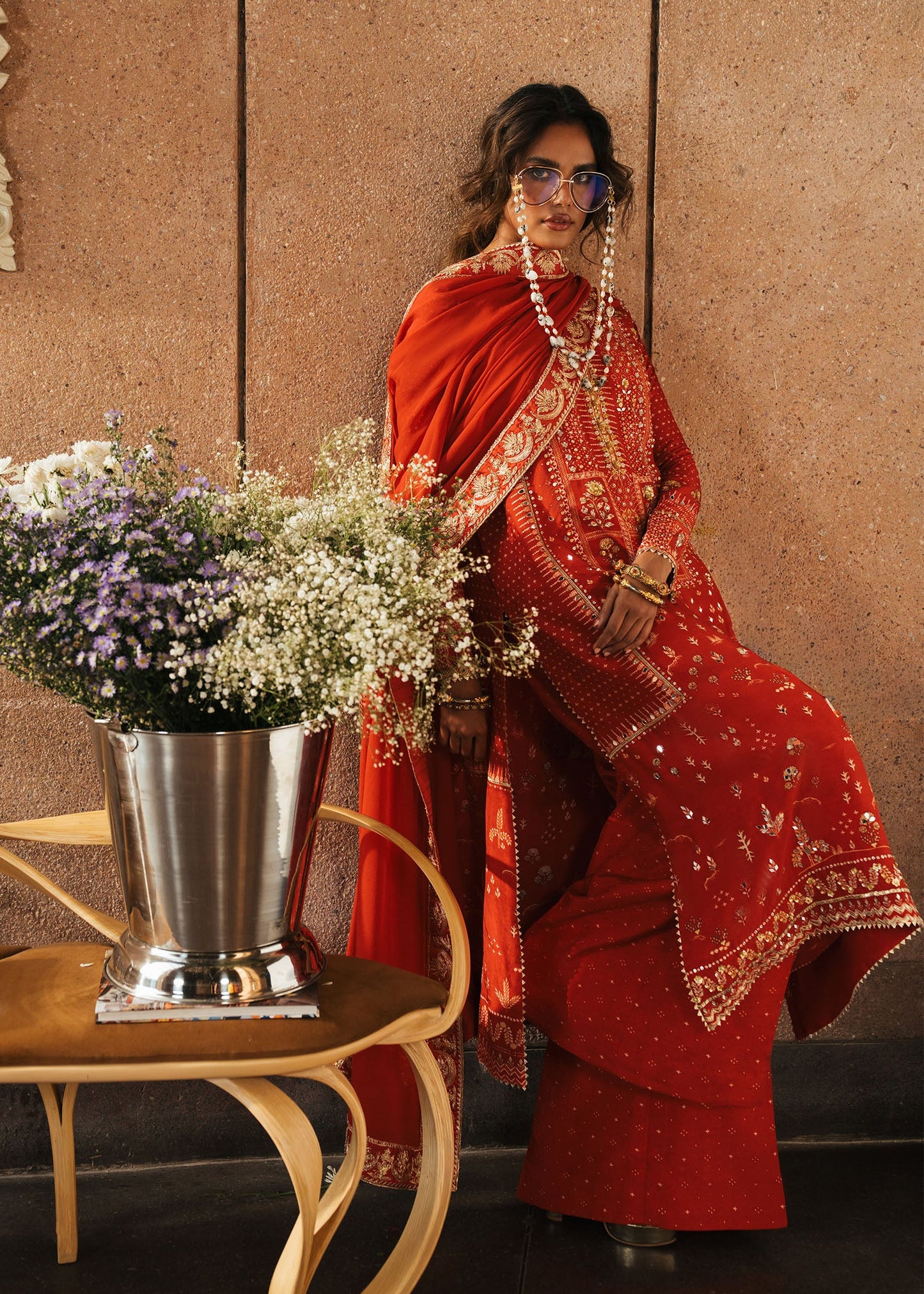 Crimson | Silk Eid Pret | Patakha - Scarlet