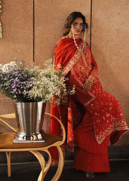 Crimson | Silk Eid Pret | Patakha - Scarlet