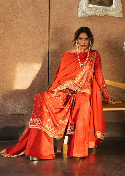 Crimson | Silk Eid Pret | Patakha - Scarlet