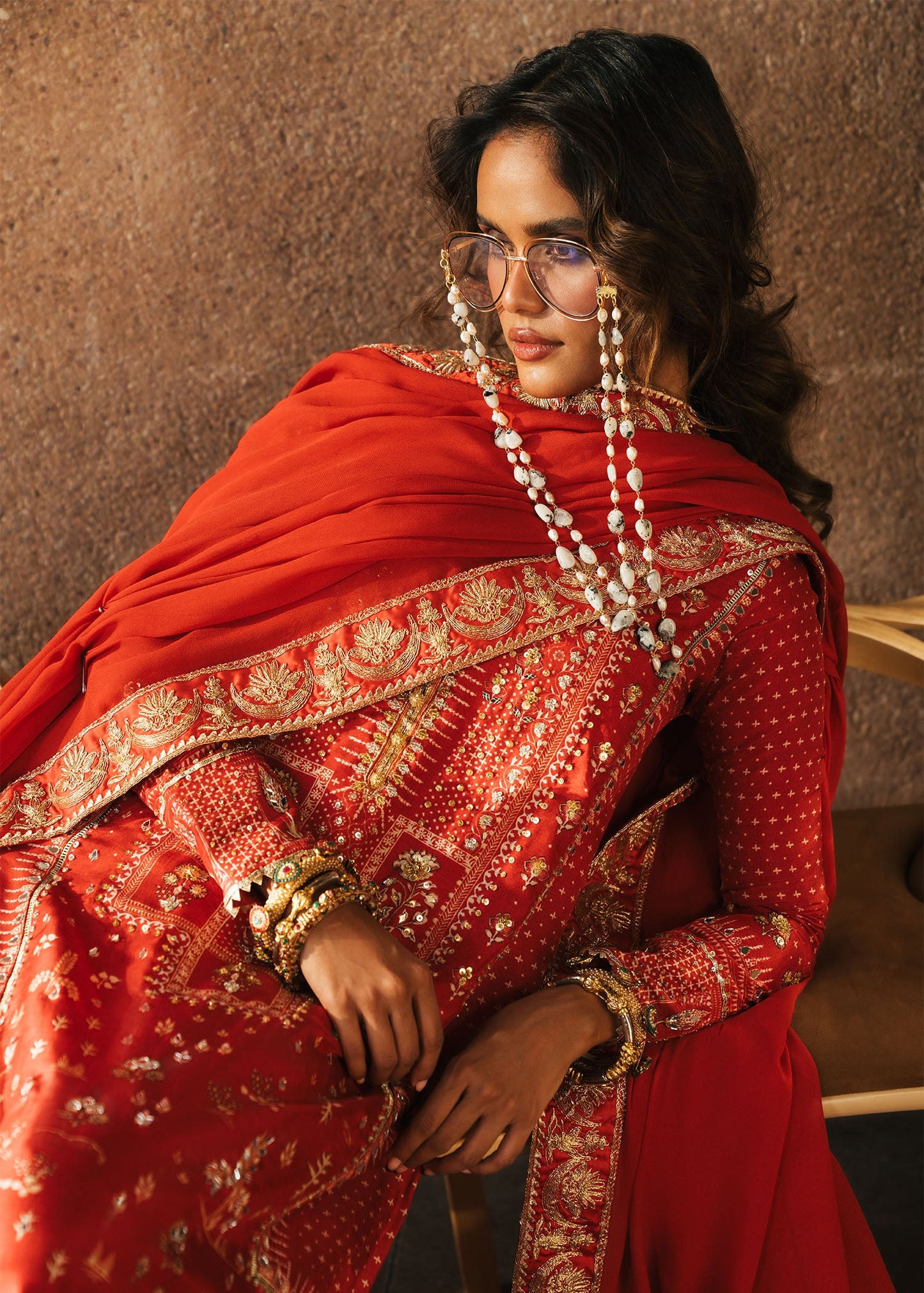 Crimson | Silk Eid Pret | Patakha - Scarlet