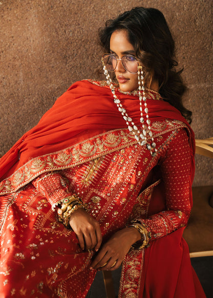 Crimson | Silk Eid Pret | Patakha - Scarlet