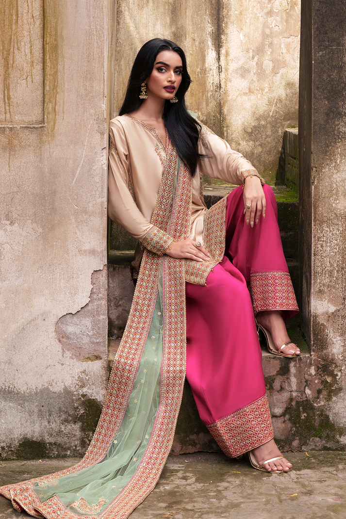 Saad Shaikh | Zaria Festive Pret 25 | SIERRA - Formal Dress - available at Maria Faisal in UK and USA.