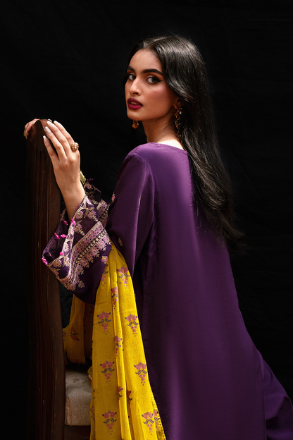 Saad Shaikh | Zaria Festive Pret 25 | RAVEN - Formal Dress - available at Maria Faisal in UK and USA.