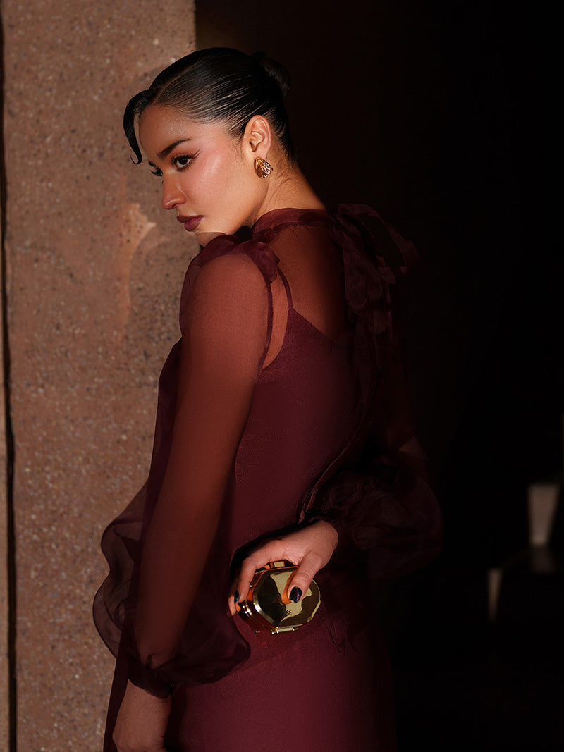 Caia | Basics 26 | LOOK 10 - Luxury Dress - available at Maria Faisal in UK and USA.