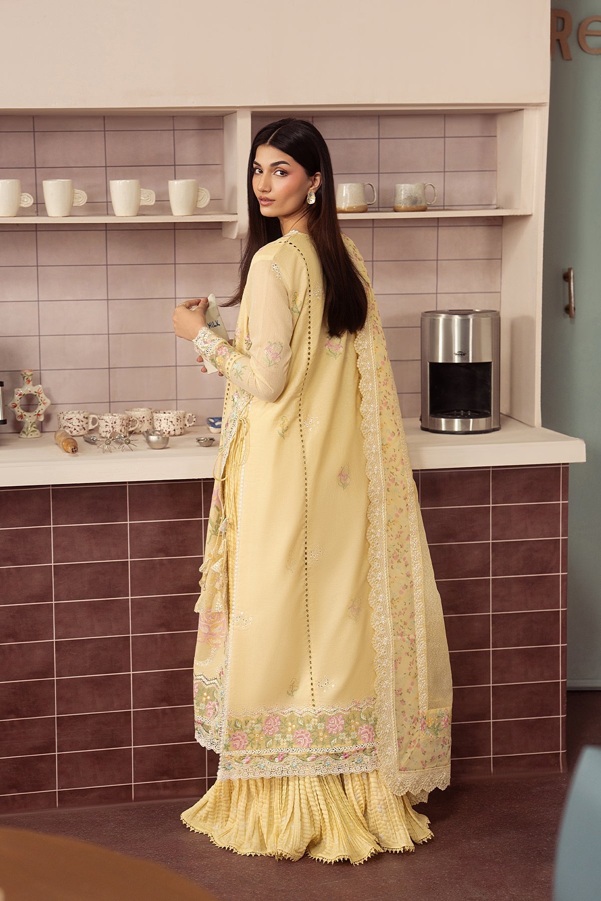Ayzel | The Brewed 26 | Crema - Formal Dress - available at Maria Faisal in UK and USA.
