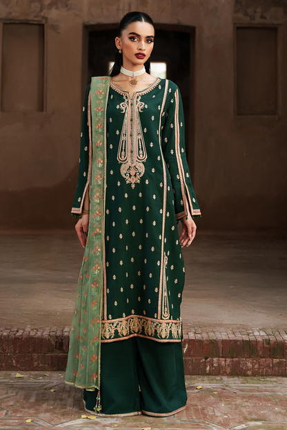 Saad Shaikh | Zaria Festive Pret 25 | EMERALD - Formal Dress - available at Maria Faisal in UK and USA.