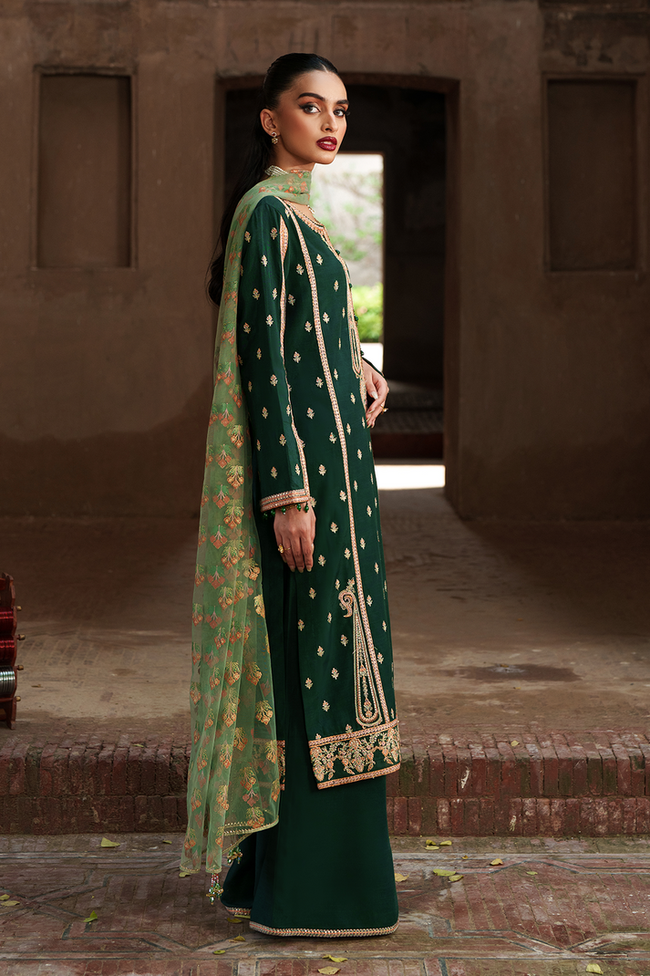Saad Shaikh | Zaria Festive Pret 25 | EMERALD - Formal Dress - available at Maria Faisal in UK and USA.