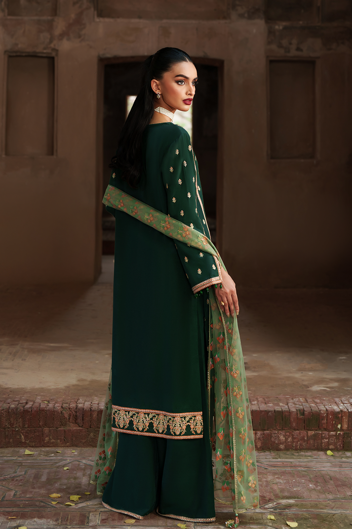 Saad Shaikh | Zaria Festive Pret 25 | EMERALD - Formal Dress - available at Maria Faisal in UK and USA.