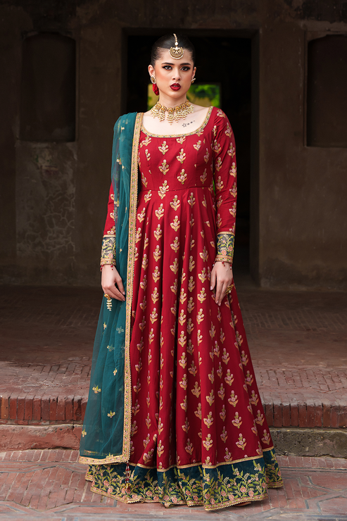 Saad Shaikh | Zaria Festive Pret 25 | SCARLET - Formal Dress - available at Maria Faisal in UK and USA.