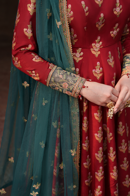 Saad Shaikh | Zaria Festive Pret 25 | SCARLET - Formal Dress - available at Maria Faisal in UK and USA.