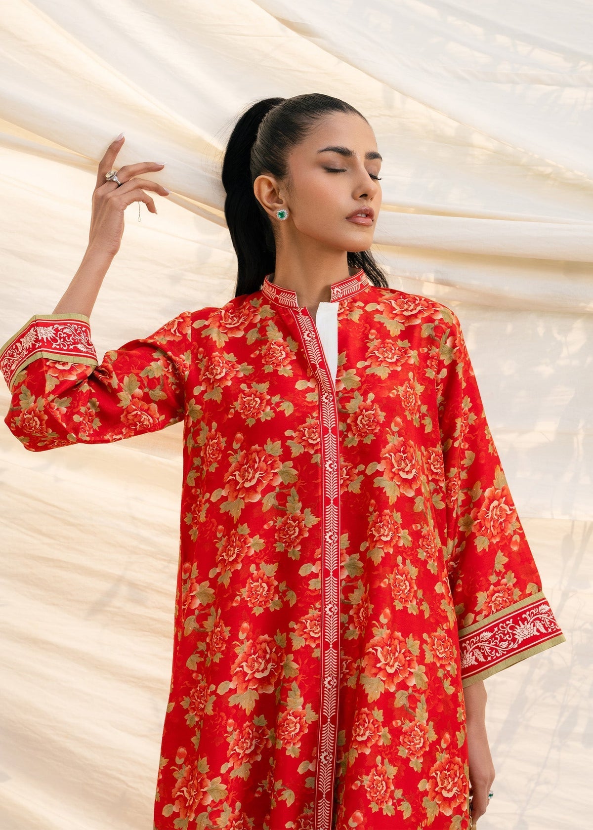 Mahgul | Ambi Bagh Silk Edit | Gulal - Luxury Dress - available at Maria Faisal in UK and USA.