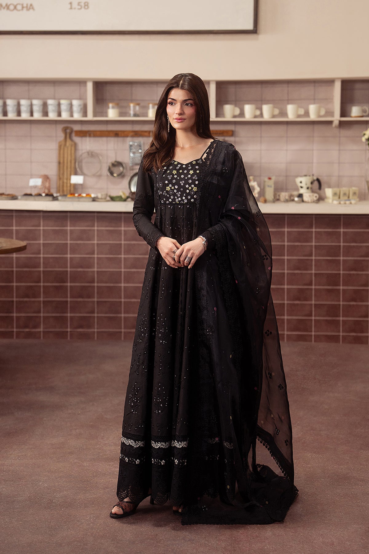 Ayzel | The Brewed 26 | Sepia - Formal Dress - available at Maria Faisal in UK and USA.