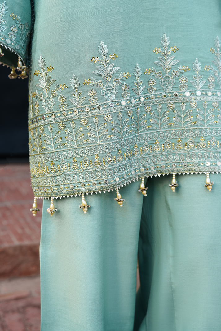 Saad Shaikh | Zaria Festive Pret 25 | AURA - Formal Dress - available at Maria Faisal in UK and USA.