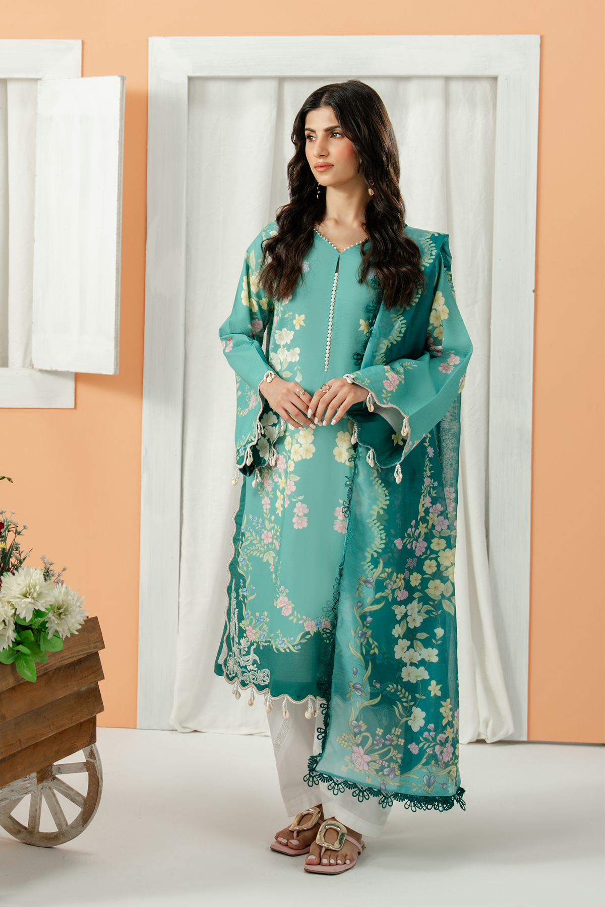 Zarposh | Sundaze Luxe Pret | Lazuli - Luxury Dress - available at Maria Faisal in UK and USA.