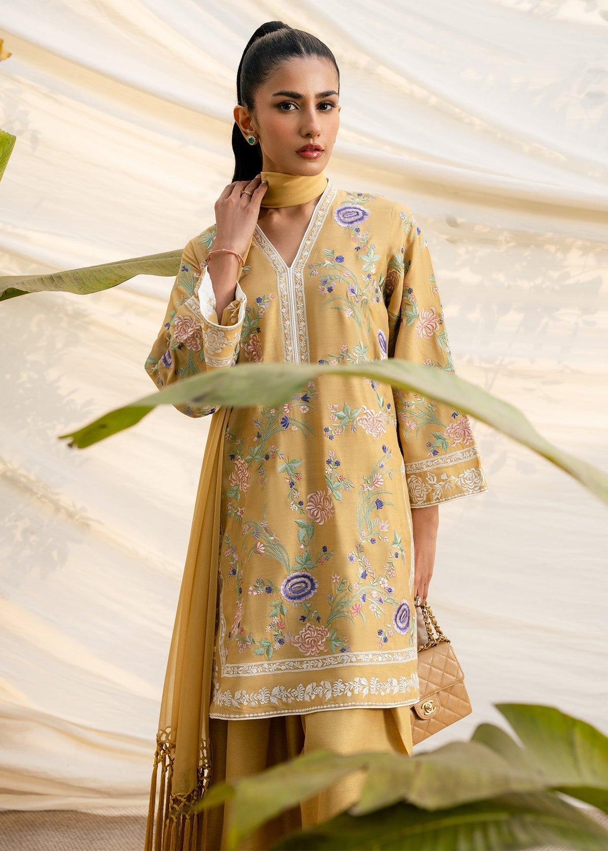 Mahgul | Ambi Bagh Silk Edit | Zarnish - Luxury Dress - available at Maria Faisal in UK and USA.
