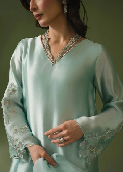 Jeem | Celestial Luxe Formals | ZIRA ICE BLUE - Formal Dress - available at Maria Faisal in UK and USA.
