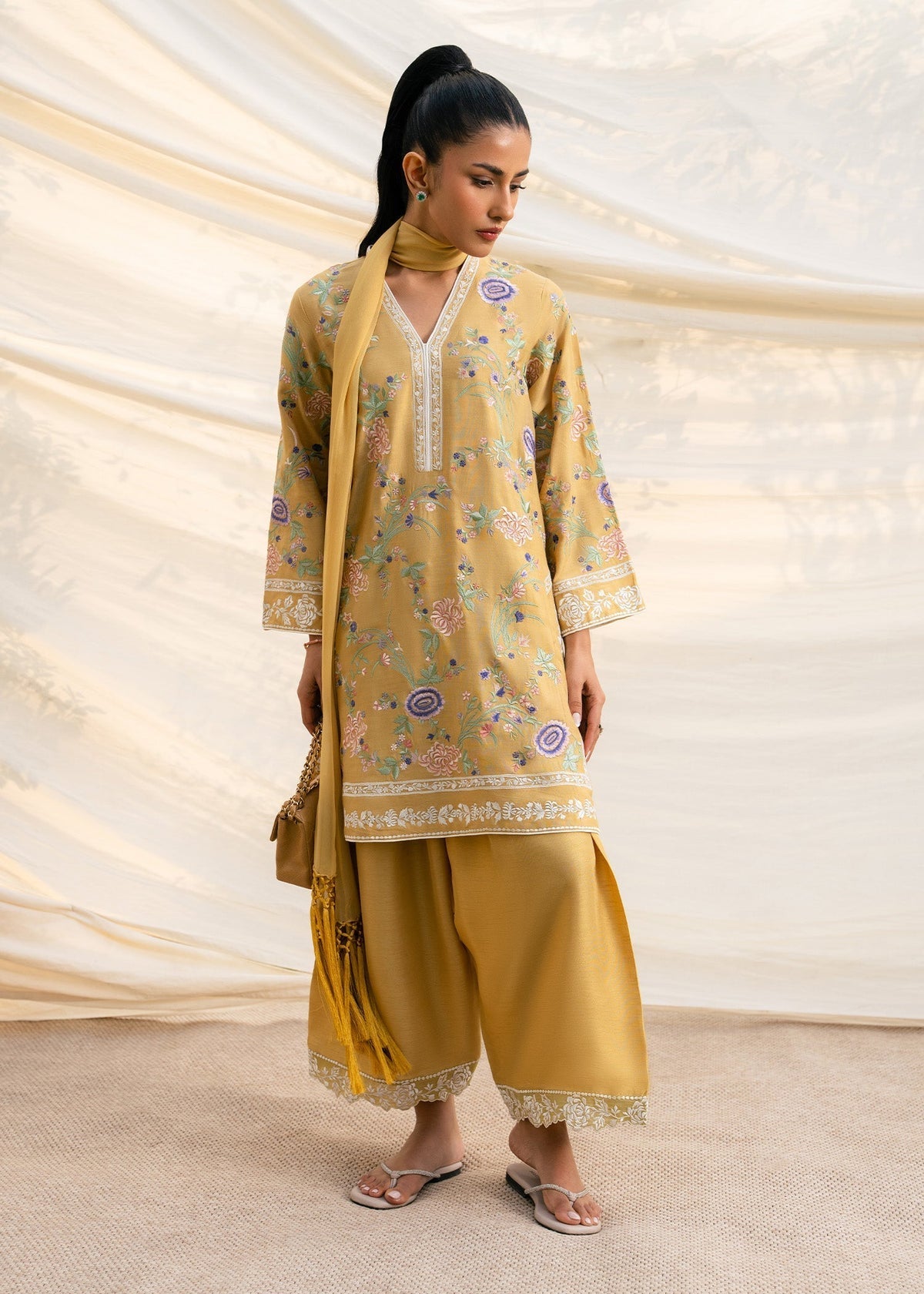 Mahgul | Ambi Bagh Silk Edit | Zarnish - Luxury Dress - available at Maria Faisal in UK and USA.