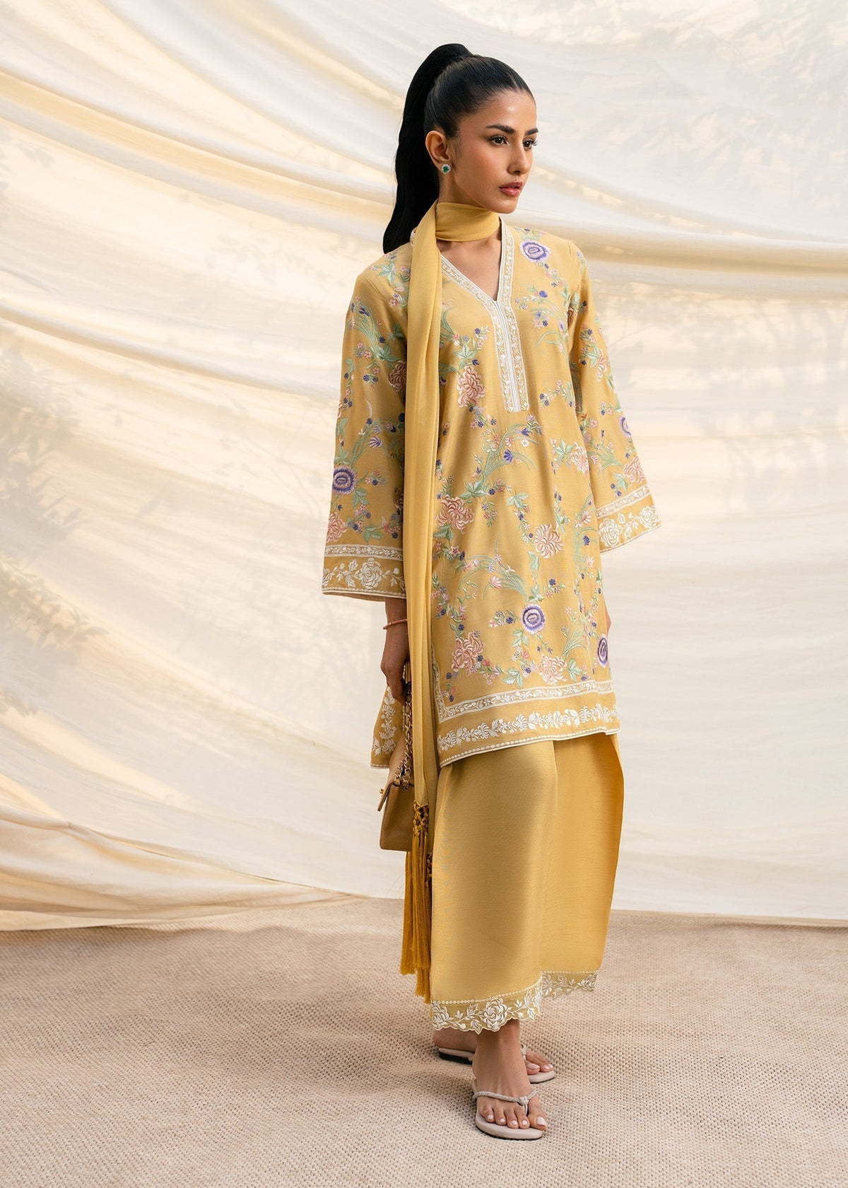 Mahgul | Ambi Bagh Silk Edit | Zarnish - Luxury Dress - available at Maria Faisal in UK and USA.