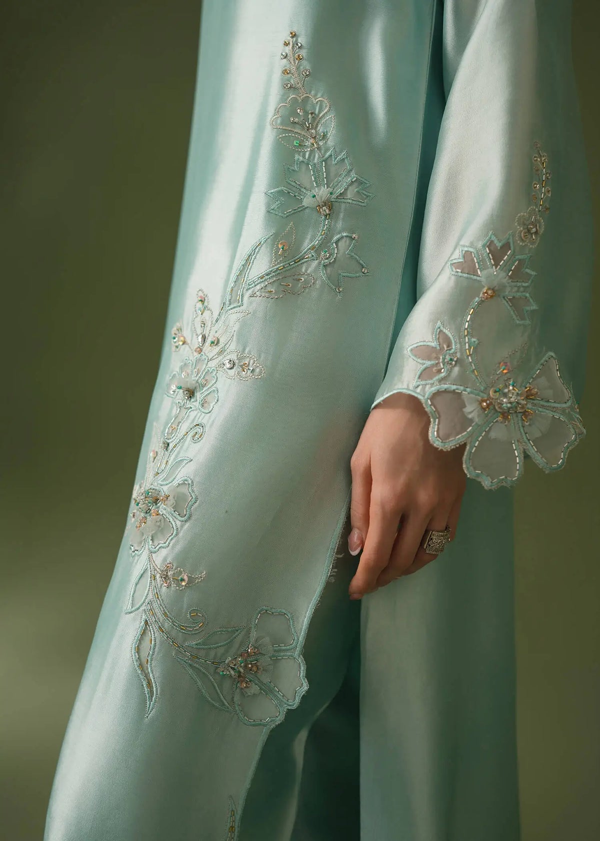 Jeem | Celestial Luxe Formals | ZIRA ICE BLUE - Formal Dress - available at Maria Faisal in UK and USA.