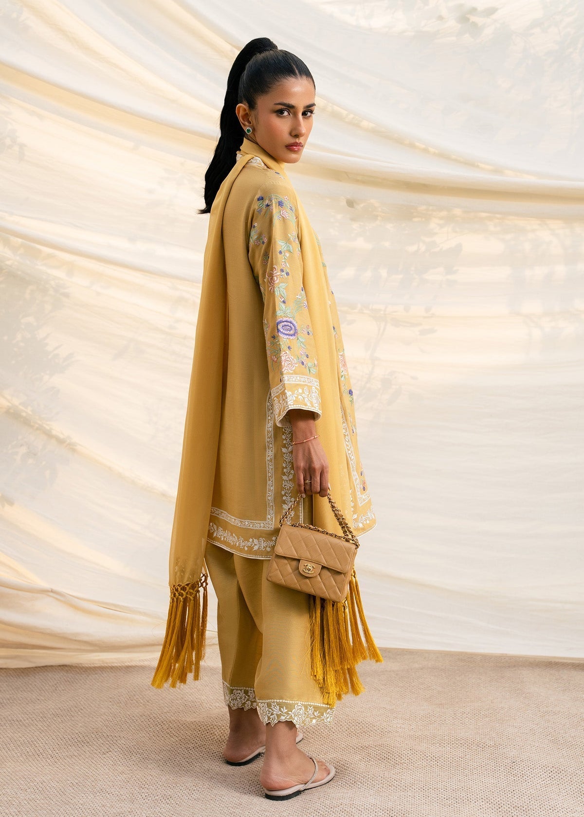 Mahgul | Ambi Bagh Silk Edit | Zarnish - Luxury Dress - available at Maria Faisal in UK and USA.