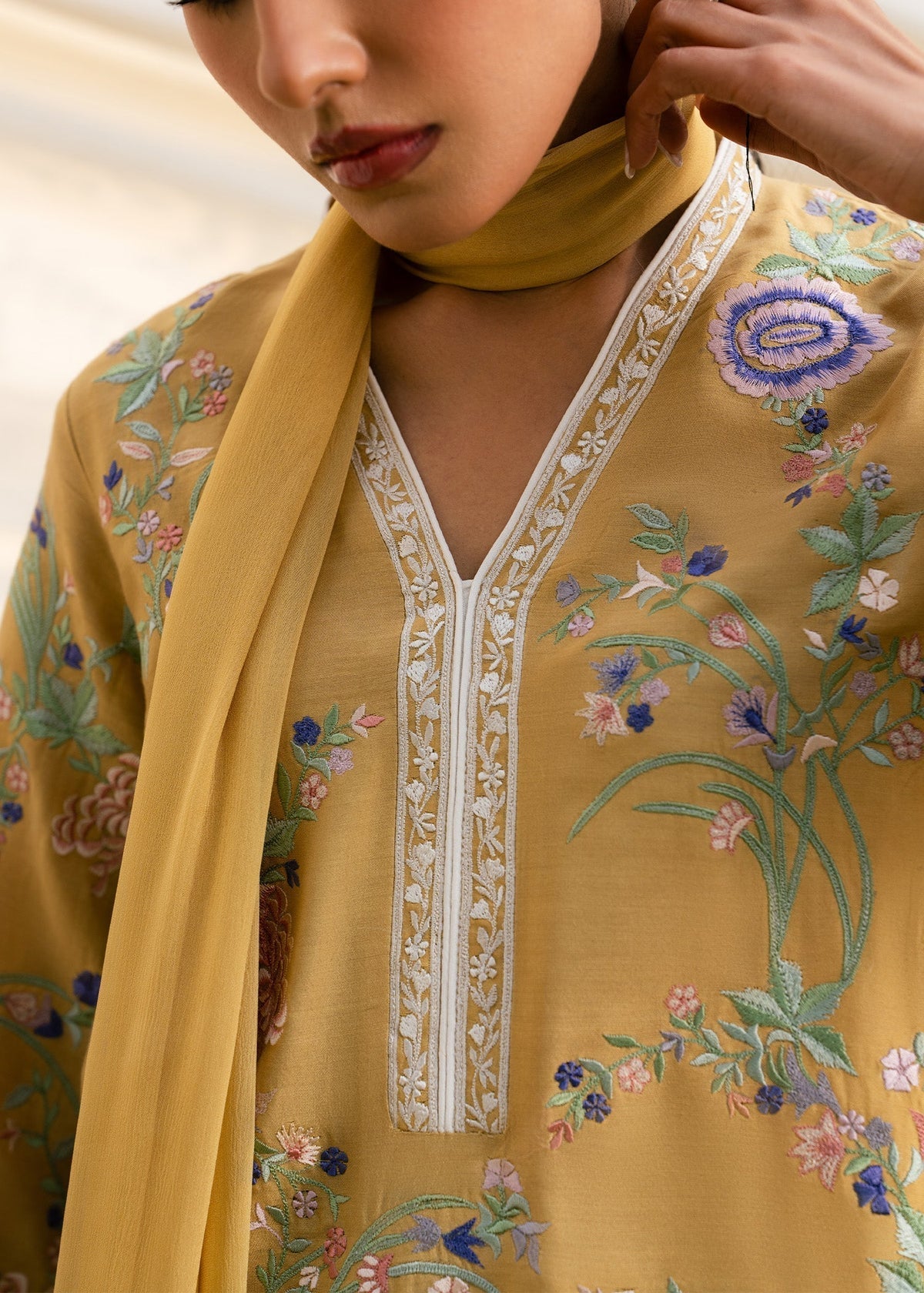 Mahgul | Ambi Bagh Silk Edit | Zarnish - Luxury Dress - available at Maria Faisal in UK and USA.