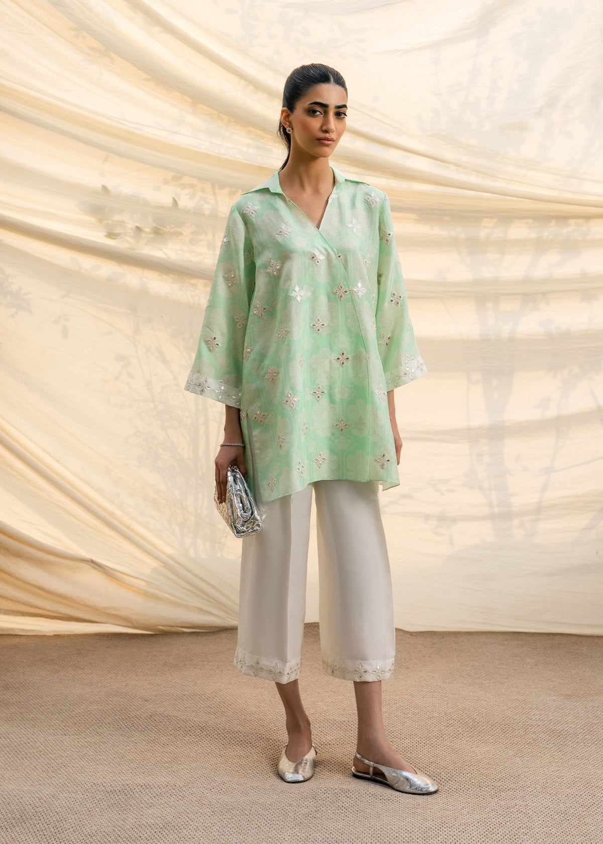 Mahgul | Ambi Bagh Silk Edit | Caelina - Luxury Dress - available at Maria Faisal in UK and USA.
