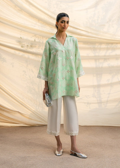 Mahgul | Ambi Bagh Silk Edit | Caelina - Luxury Dress - available at Maria Faisal in UK and USA.