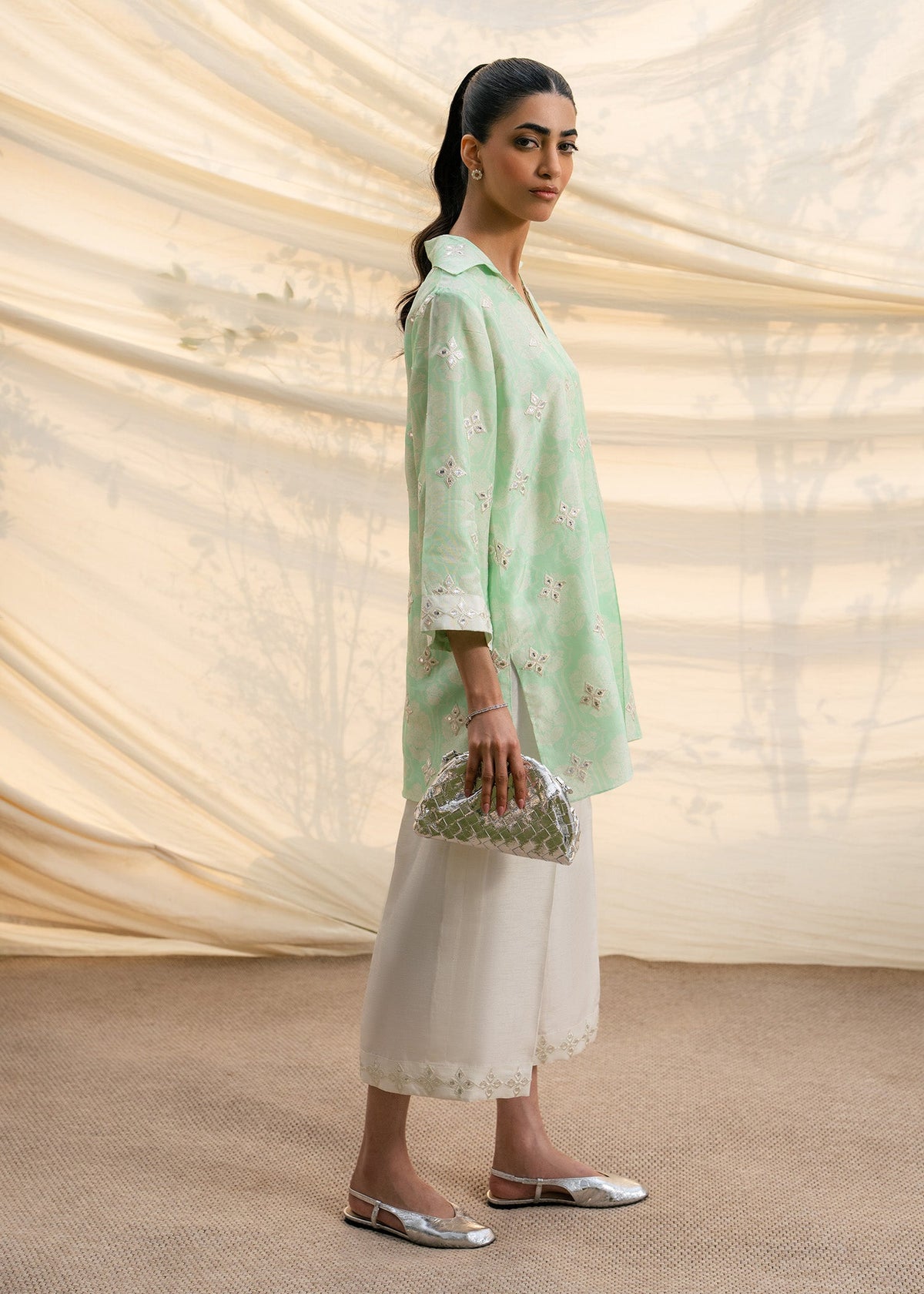 Mahgul | Ambi Bagh Silk Edit | Caelina - Luxury Dress - available at Maria Faisal in UK and USA.