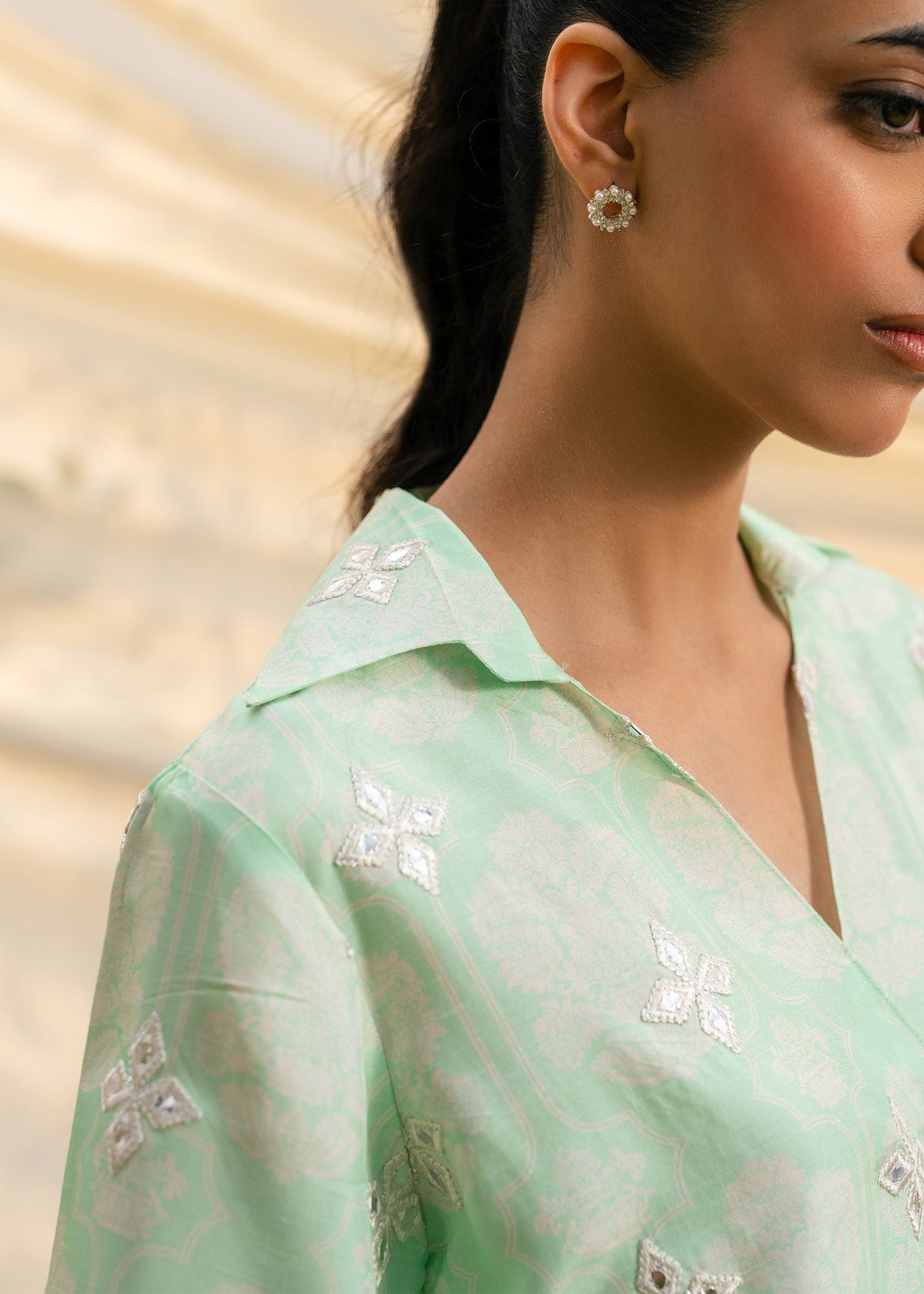 Mahgul | Ambi Bagh Silk Edit | Caelina - Luxury Dress - available at Maria Faisal in UK and USA.