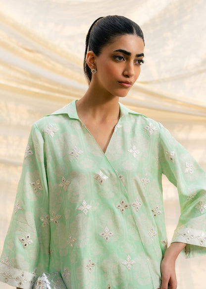 Mahgul | Ambi Bagh Silk Edit | Caelina - Luxury Dress - available at Maria Faisal in UK and USA.