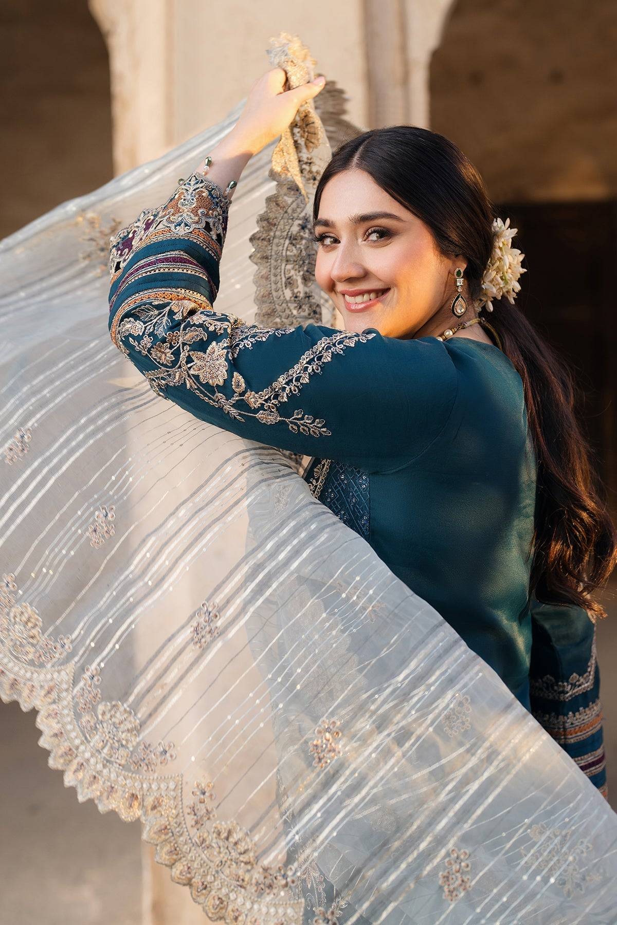 Imrozia Premium | Meeras Luxury Eid 25 | I-223 NEELAM by Maria Faisal - Registered Vendor of : Imrozia Premium - type : Ladies Clothes - 100% original wedding dresses