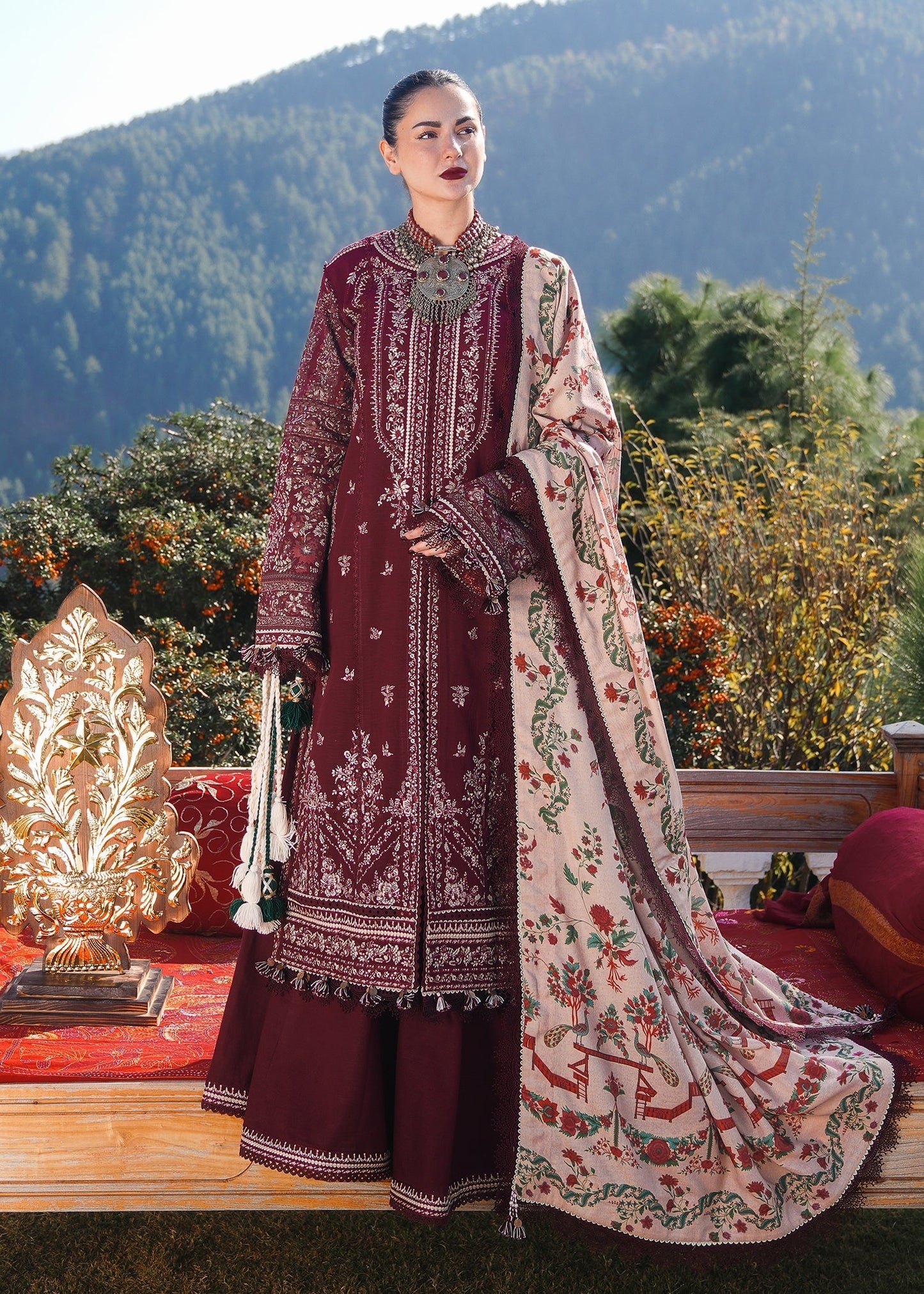 Hussain Rehar | Winter Shawl 24 | Zaran - Ladies Clothes - Maria Faisal