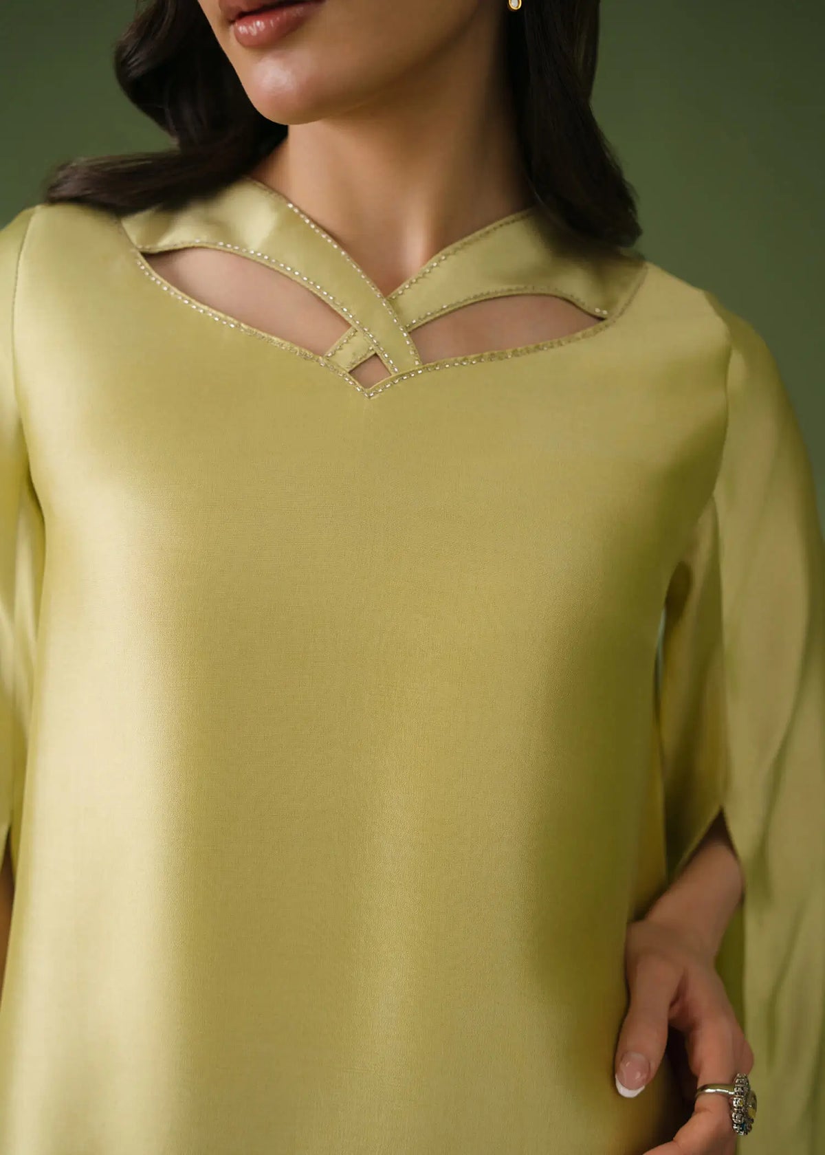 Jeem | Celestial Luxe Formals | LEIA MINT GREEN - Formal Dress - available at Maria Faisal in UK and USA.