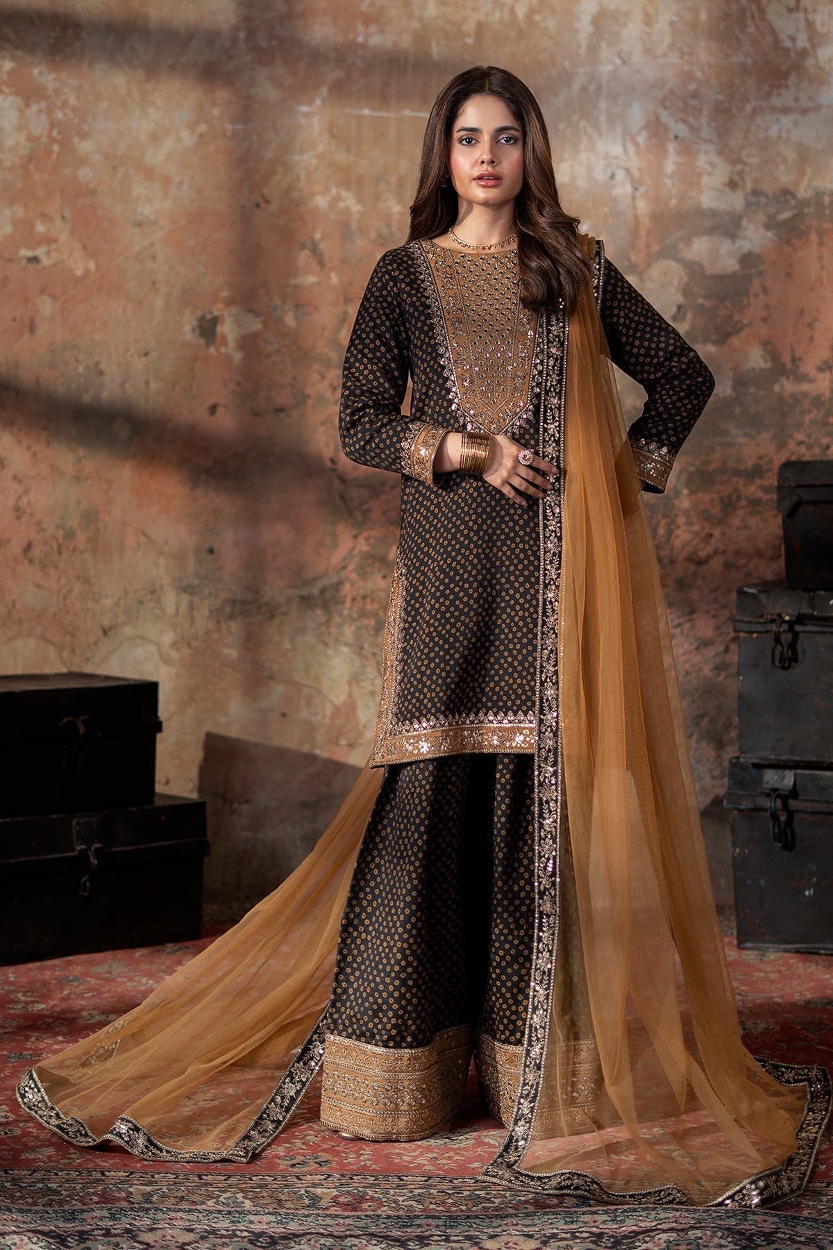 Charizma | Festive Pret  | CMA-6-202 - Dress - available at Maria Faisal in UK and USA.
