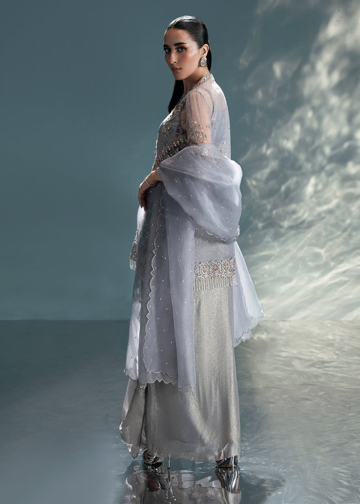 Jeem | Celestial Luxe Formals | DUSTY GREY - Formal Dress - available at Maria Faisal in UK and USA.